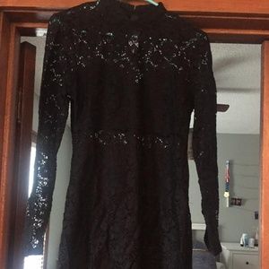 Black Lace Dress with high neck!